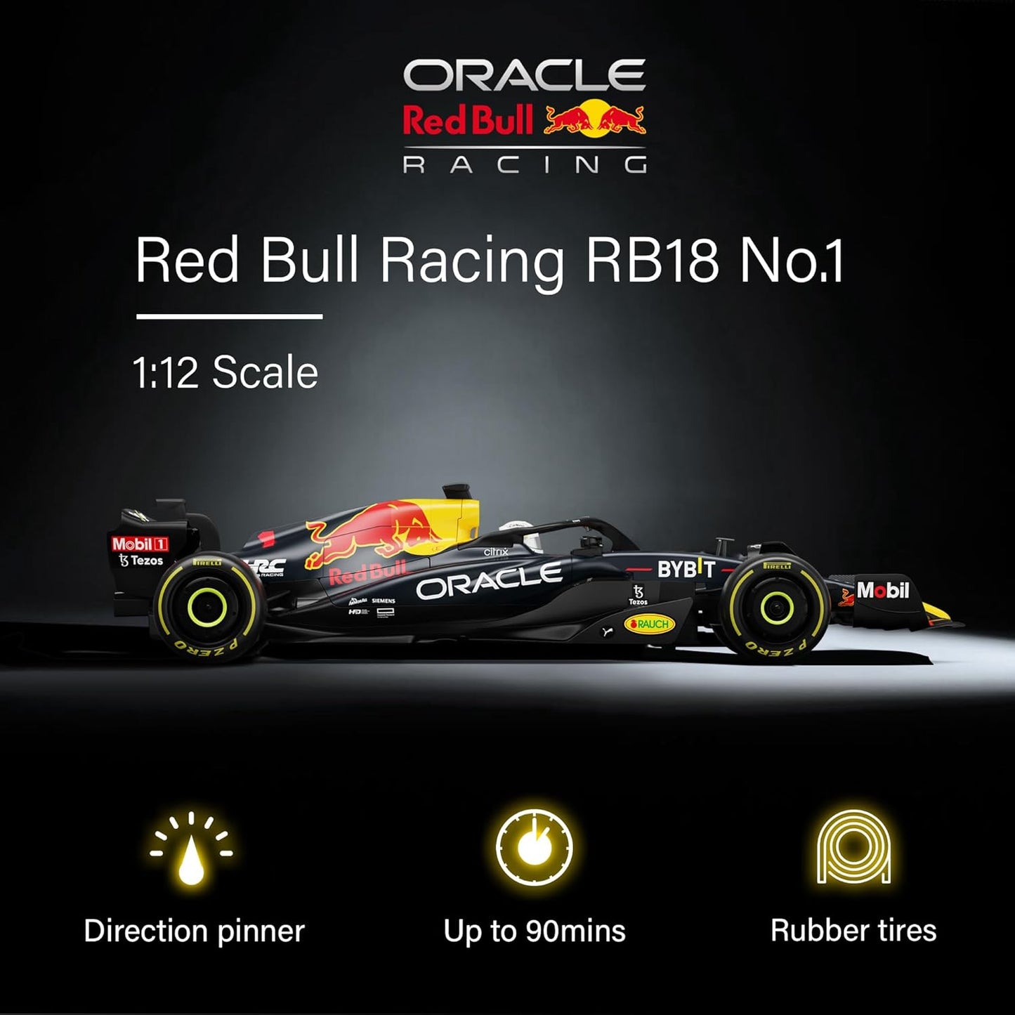Authentic Licensed 1:12 Scale Redbull RB18 Formula 1 Remote Control Car - F1 Collection Series for Enthusiasts of All Ages - 2.4GHz RC Vehicle Gift (1:12 Redbull RB18 No.1)