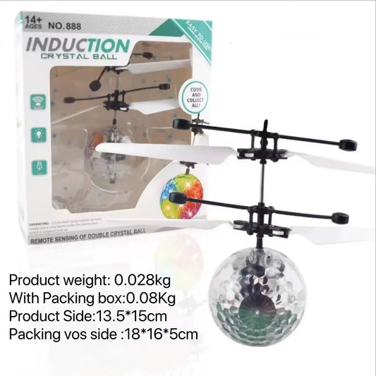 Led Light Suspension Crystal Ball Infrared Induction RC Gesture Control Colorful Glowing Toys Flying Unique Gift for Kids
